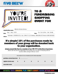 Five Below Fundraiser for GFAGC